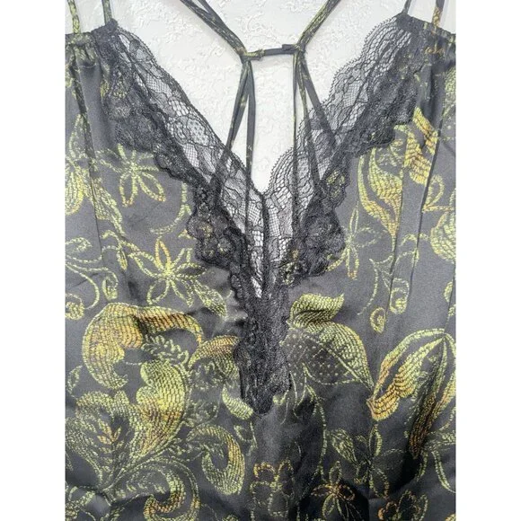 NWT Free People Off The Coast Cami Black Lace Floral Print Tank Blouse Size S F1 - Picture 4 of 8